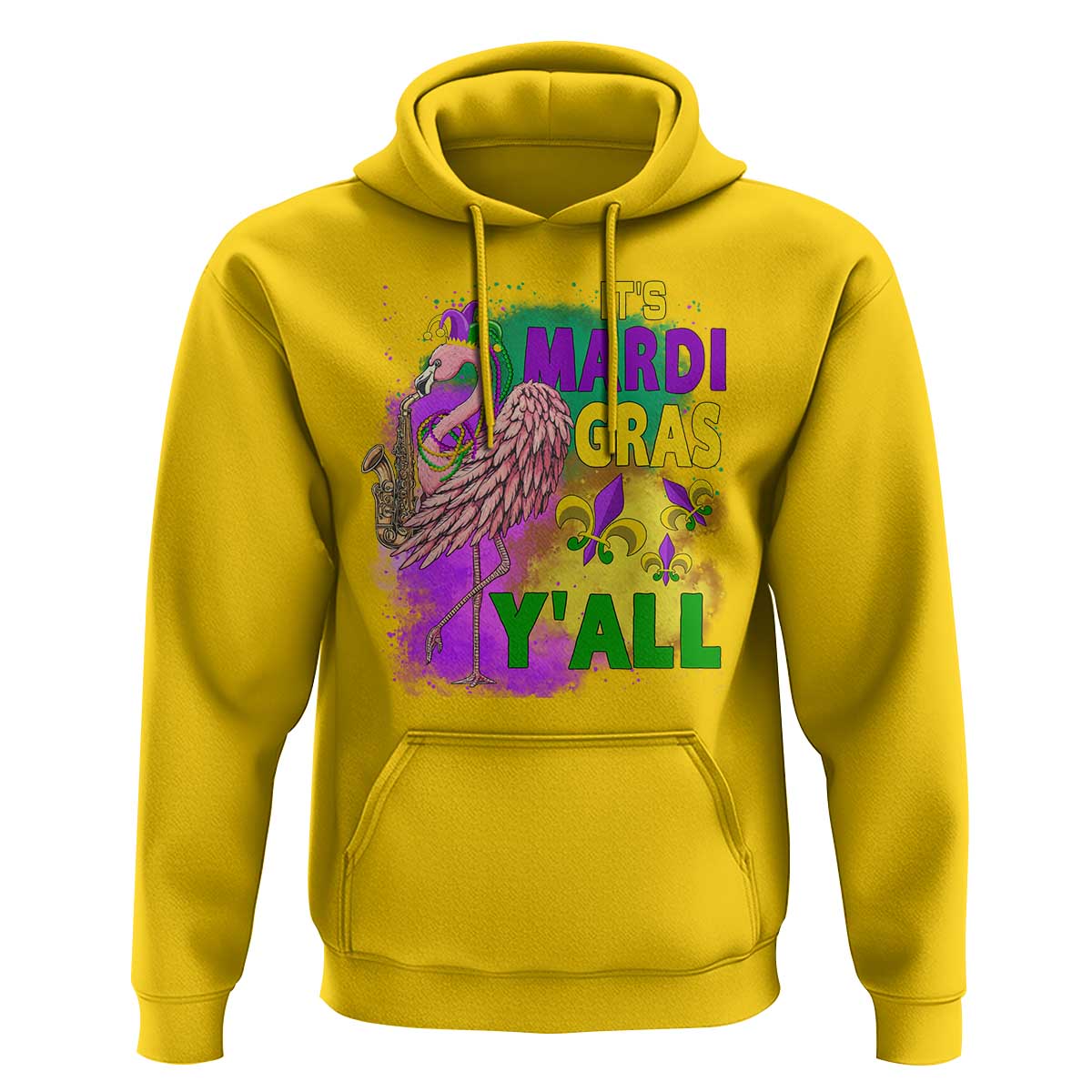 Its Mardi Gras Yall Hoodie Funny Carnival Flamingo