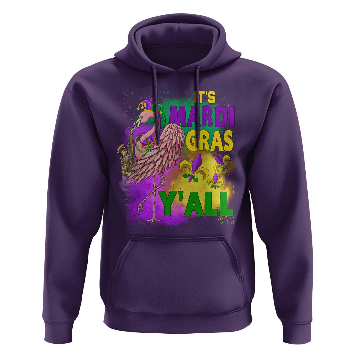 Its Mardi Gras Yall Hoodie Funny Carnival Flamingo