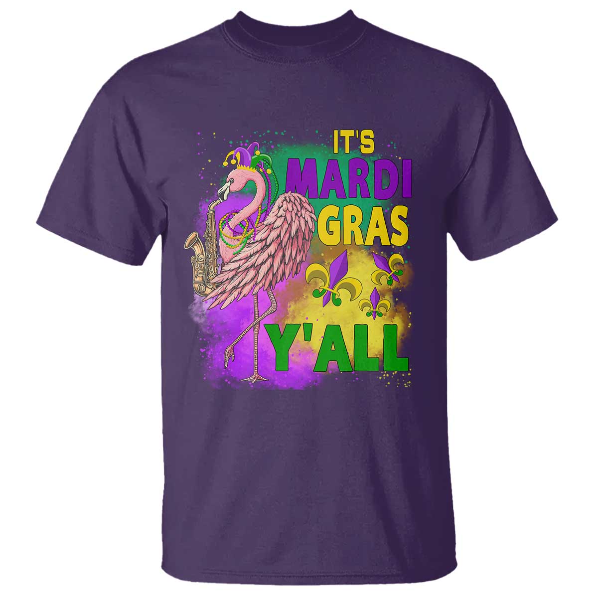 Its Mardi Gras Yall T Shirt Funny Carnival Flamingo