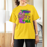 Its Mardi Gras Yall T Shirt For Women Funny Carnival Flamingo