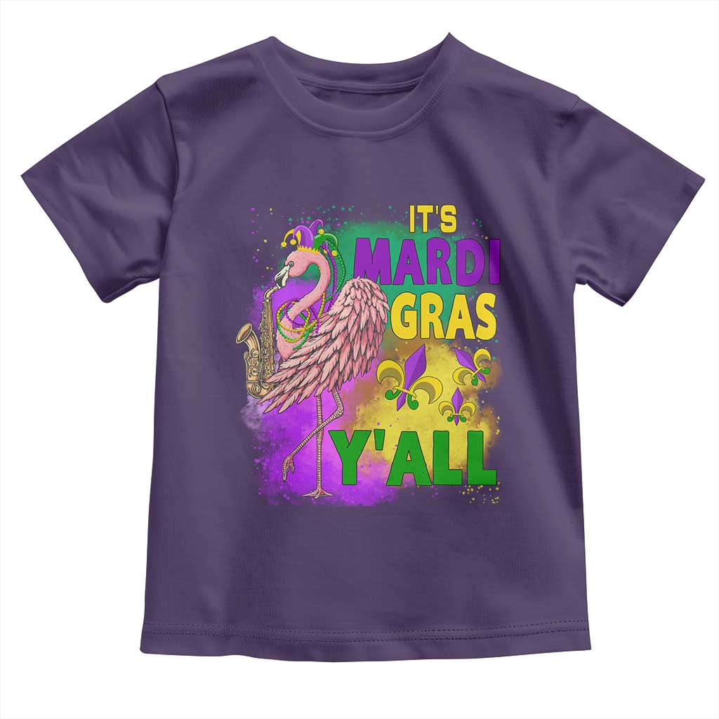 Its Mardi Gras Yall Toddler T Shirt Funny Carnival Flamingo
