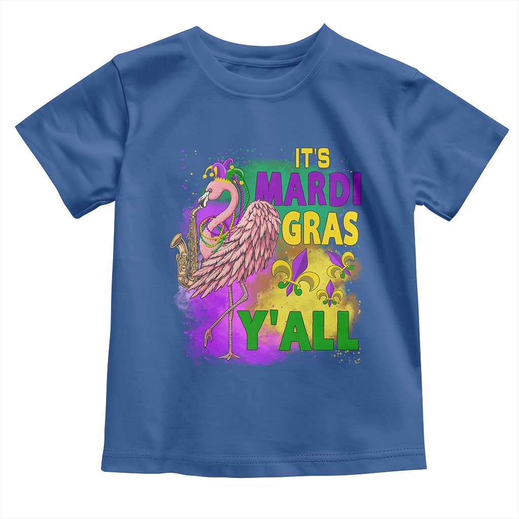 Its Mardi Gras Yall Toddler T Shirt Funny Carnival Flamingo