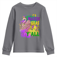 Its Mardi Gras Yall Youth Sweatshirt Funny Carnival Flamingo