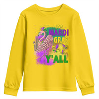 Its Mardi Gras Yall Youth Sweatshirt Funny Carnival Flamingo