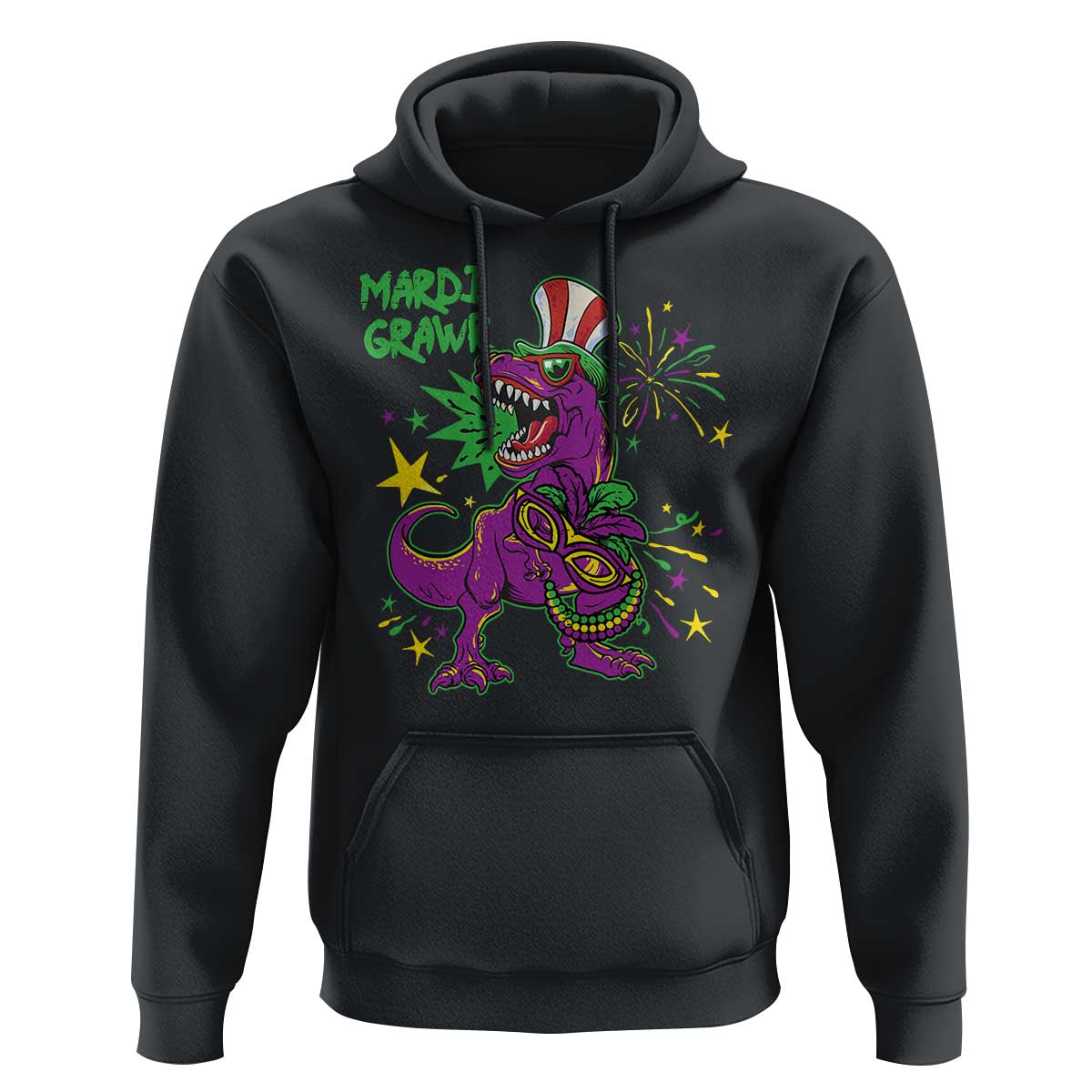 Mardi Gras Dino Hoodie Toddler Kids Boys Gift Mardi Grawr