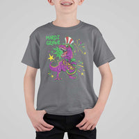 Mardi Gras Dino T Shirt For Kid Toddler Kids Boys Gift Mardi Grawr