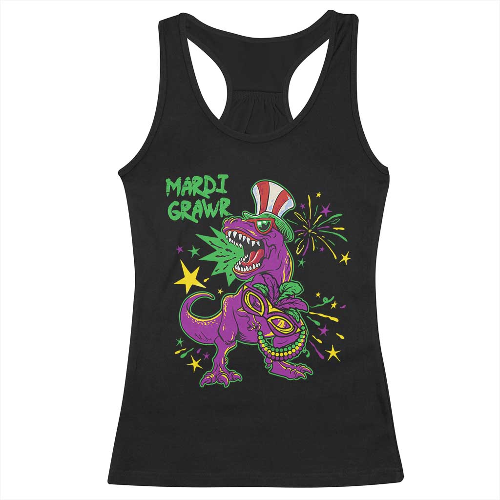 Mardi Gras Dino Racerback Tank Top Toddler Kids Boys Gift Mardi Grawr