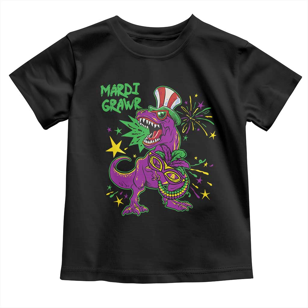 Mardi Gras Dino Toddler T Shirt Toddler Kids Boys Gift Mardi Grawr
