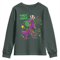 Mardi Gras Dino Youth Sweatshirt Toddler Kids Boys Gift Mardi Grawr