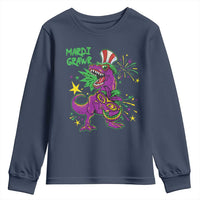 Mardi Gras Dino Youth Sweatshirt Toddler Kids Boys Gift Mardi Grawr