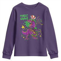 Mardi Gras Dino Youth Sweatshirt Toddler Kids Boys Gift Mardi Grawr