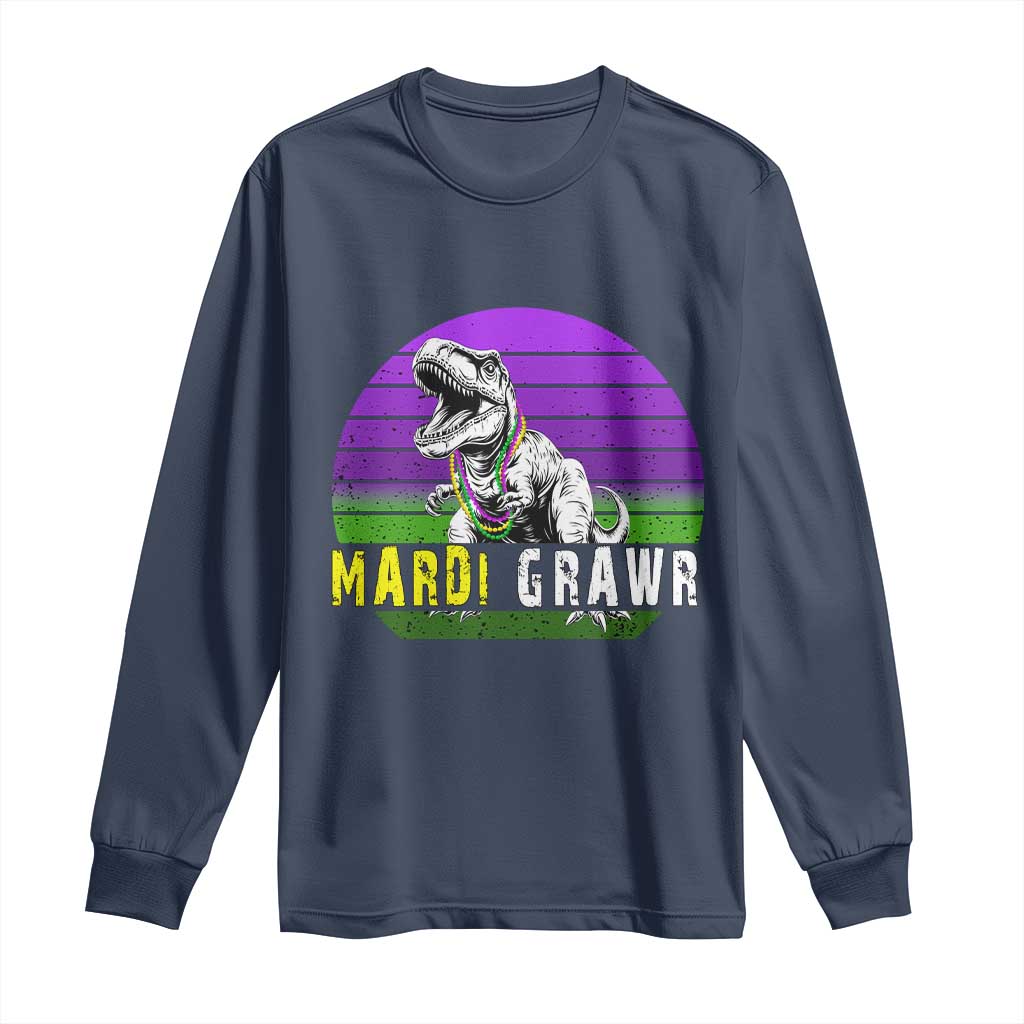 Mardi Grawr Dinosaur Long Sleeve Shirt Toddler Kids Boys Gift