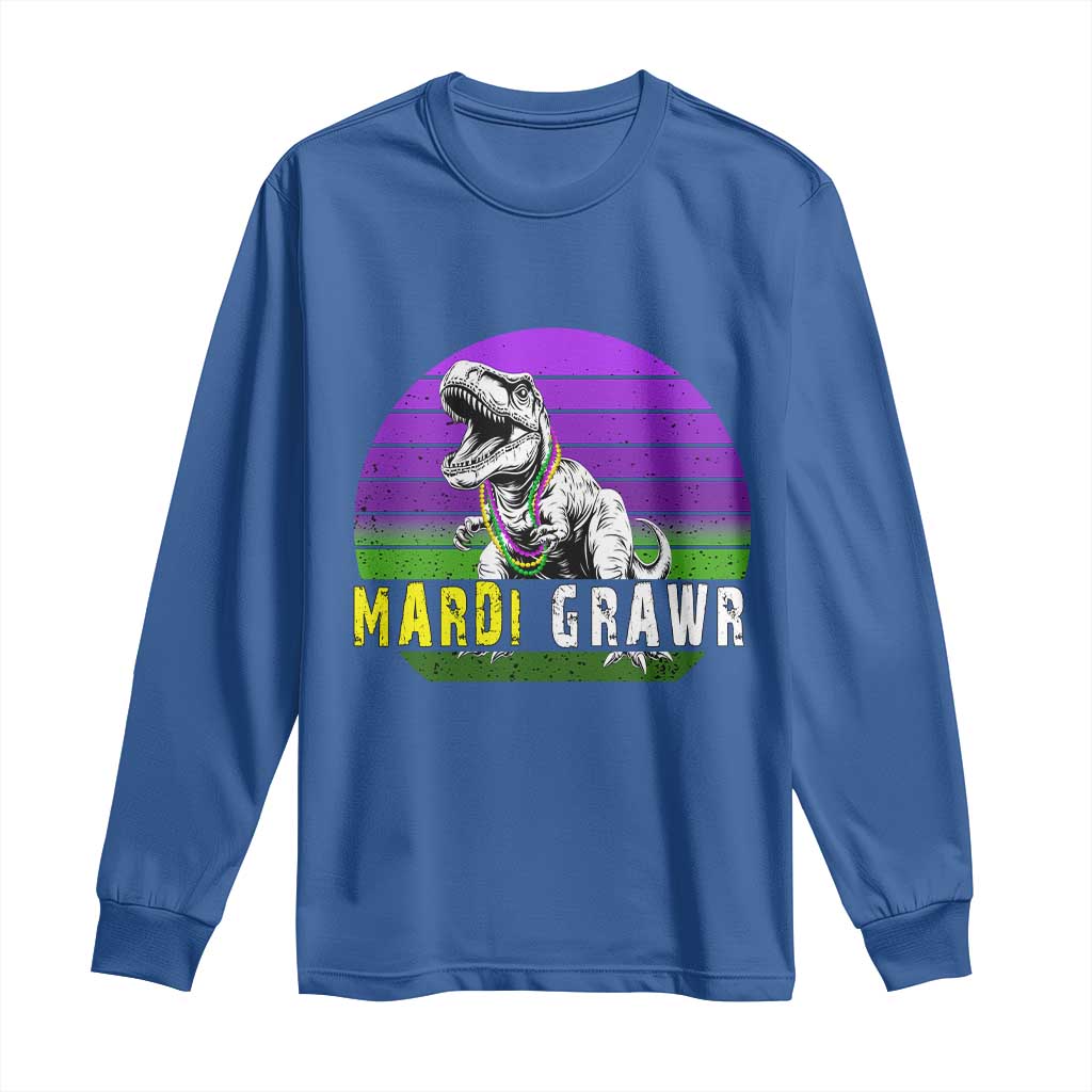 Mardi Grawr Dinosaur Long Sleeve Shirt Toddler Kids Boys Gift