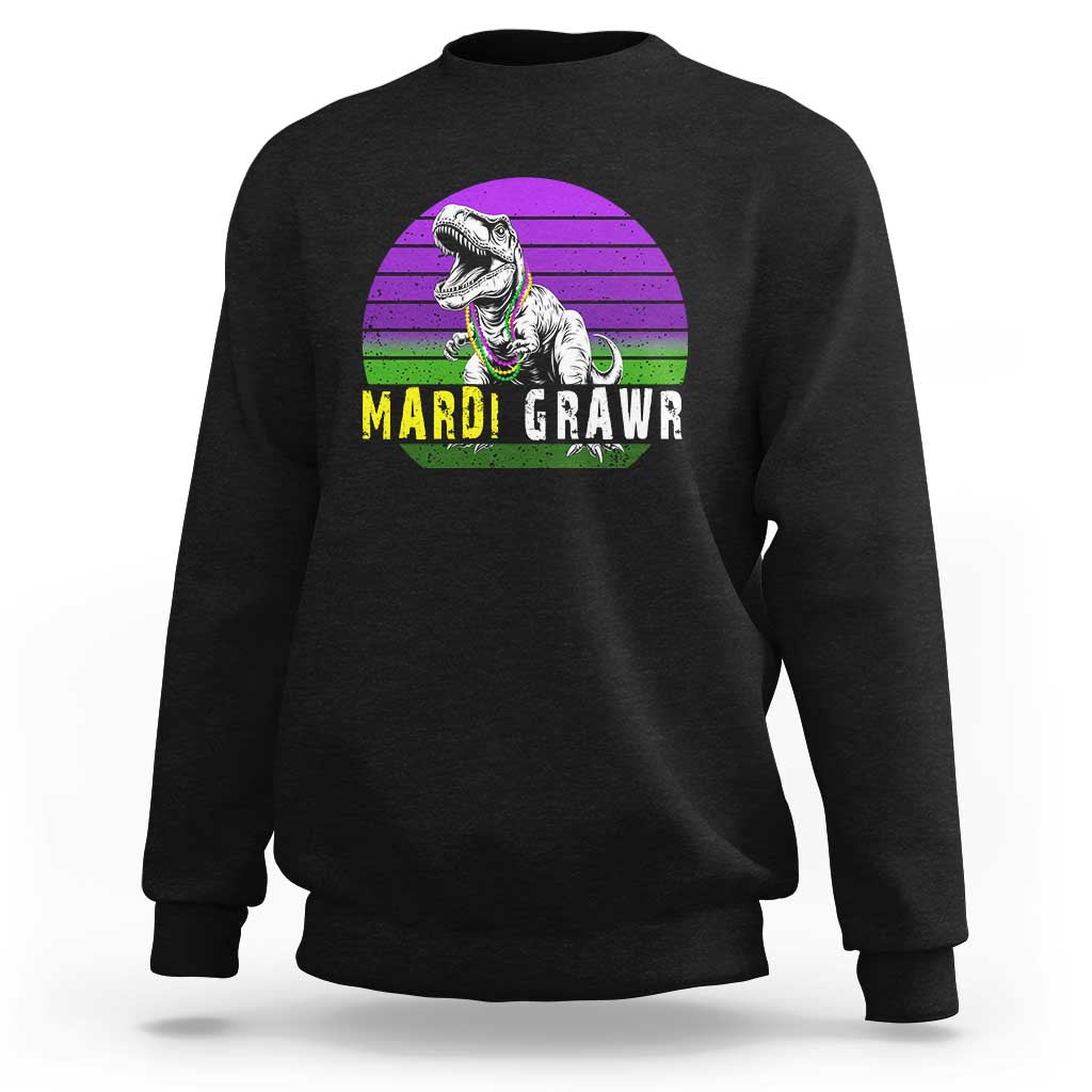 Mardi Grawr Dinosaur Sweatshirt Toddler Kids Boys Gift