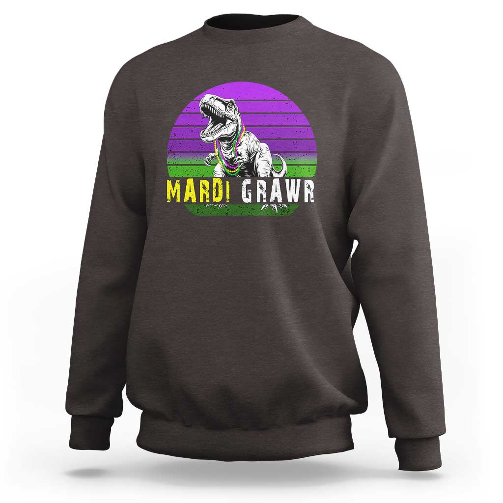 Mardi Grawr Dinosaur Sweatshirt Toddler Kids Boys Gift