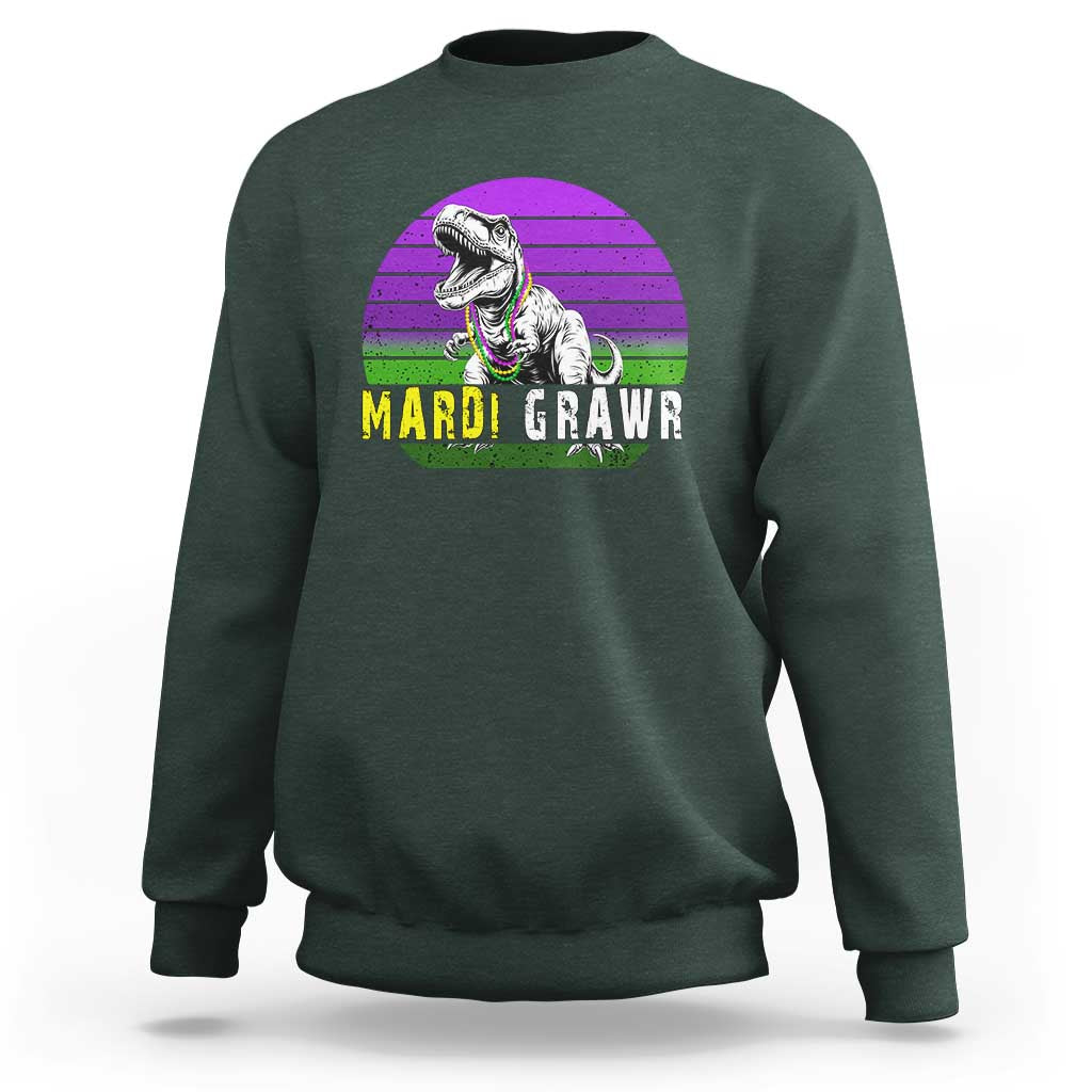 Mardi Grawr Dinosaur Sweatshirt Toddler Kids Boys Gift