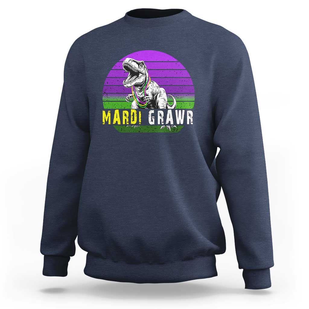 Mardi Grawr Dinosaur Sweatshirt Toddler Kids Boys Gift