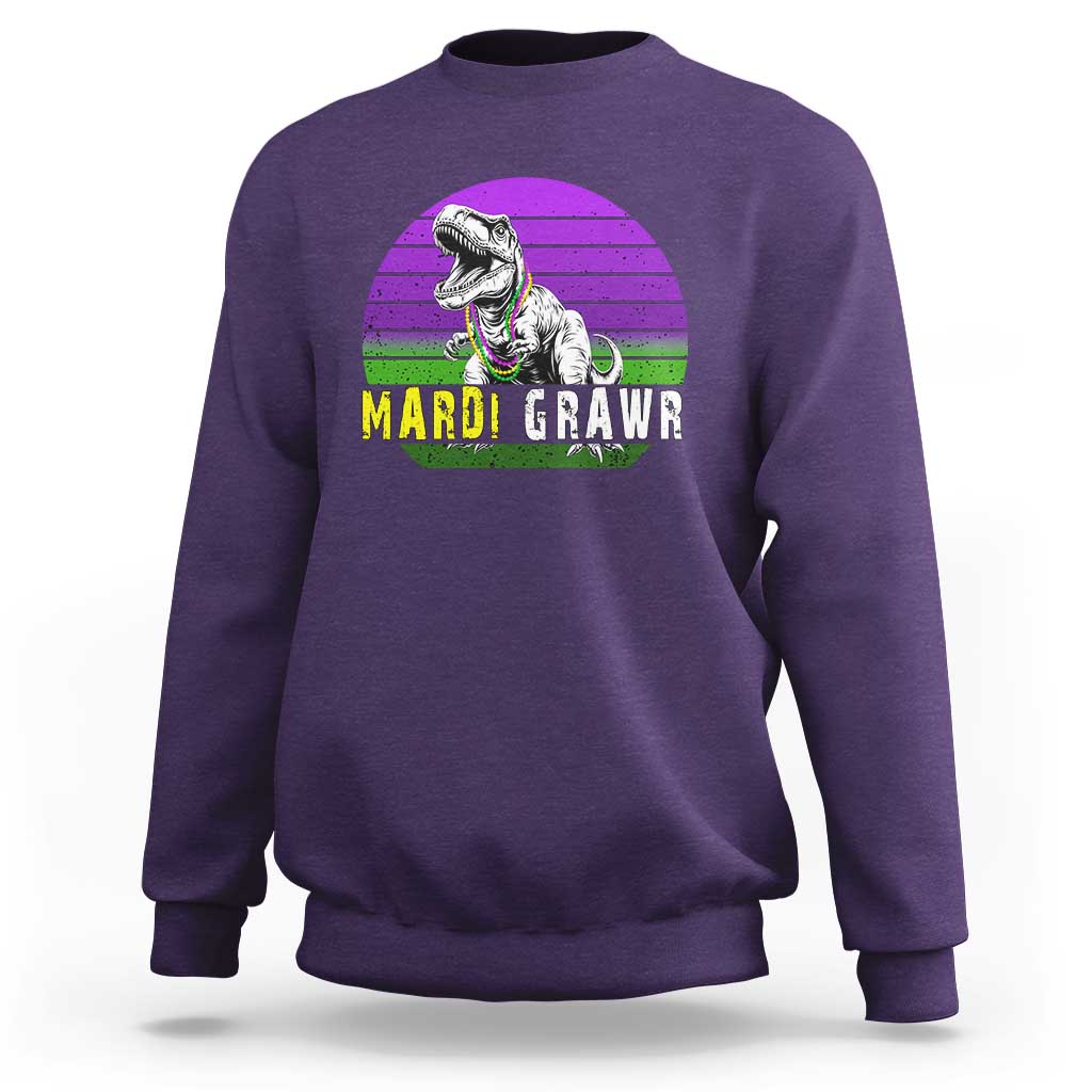 Mardi Grawr Dinosaur Sweatshirt Toddler Kids Boys Gift