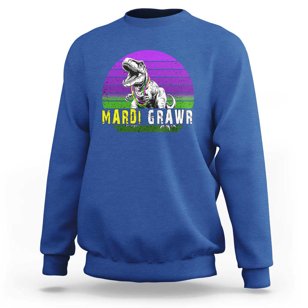 Mardi Grawr Dinosaur Sweatshirt Toddler Kids Boys Gift