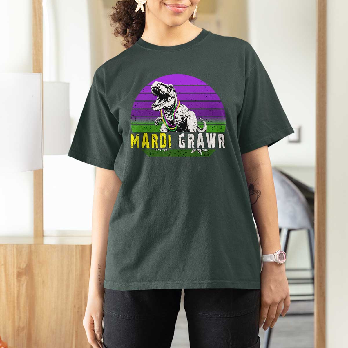 Mardi Grawr Dinosaur T Shirt For Women Toddler Kids Boys Gift