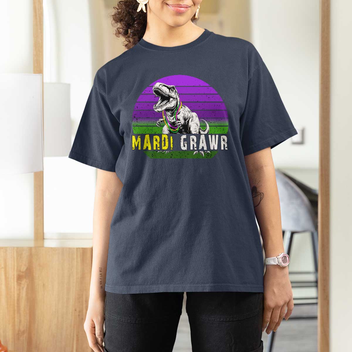 Mardi Grawr Dinosaur T Shirt For Women Toddler Kids Boys Gift