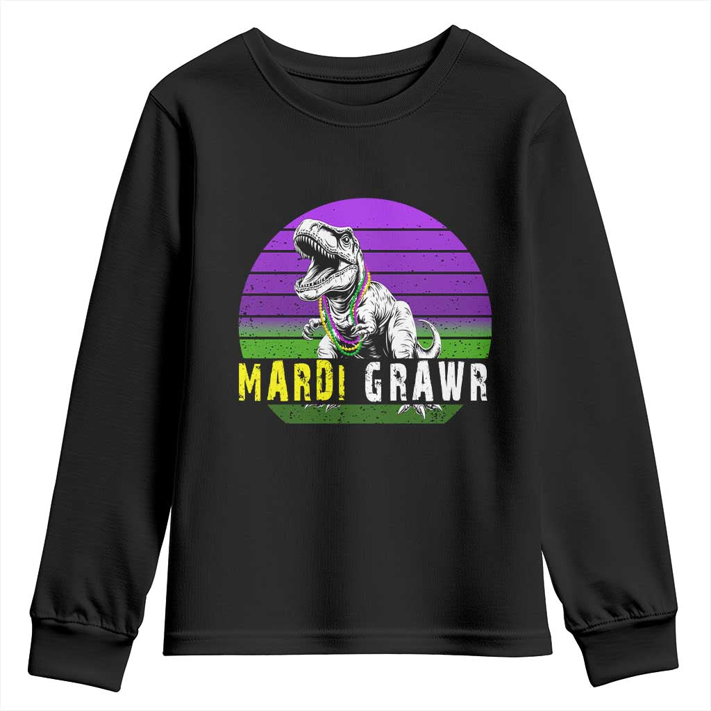 Mardi Grawr Dinosaur Youth Sweatshirt Toddler Kids Boys Gift