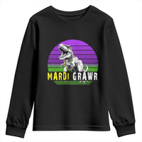 Mardi Grawr Dinosaur Youth Sweatshirt Toddler Kids Boys Gift