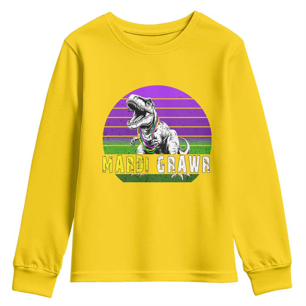 Mardi Grawr Dinosaur Youth Sweatshirt Toddler Kids Boys Gift