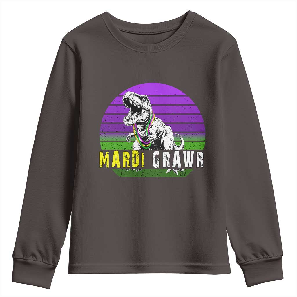 Mardi Grawr Dinosaur Youth Sweatshirt Toddler Kids Boys Gift