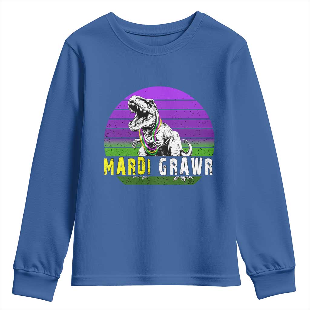 Mardi Grawr Dinosaur Youth Sweatshirt Toddler Kids Boys Gift