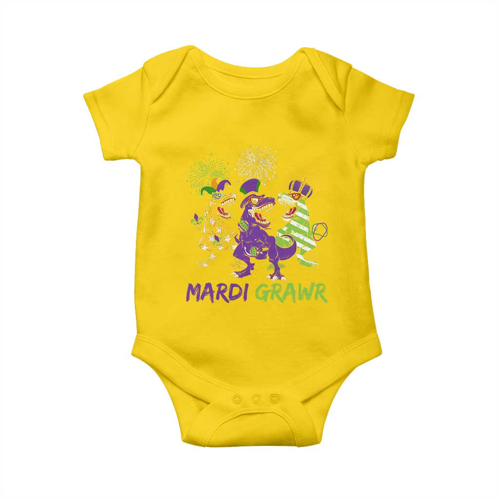 Mardi Gras Dinosaur Baby Onesie Dino Mardi Grawr Firework