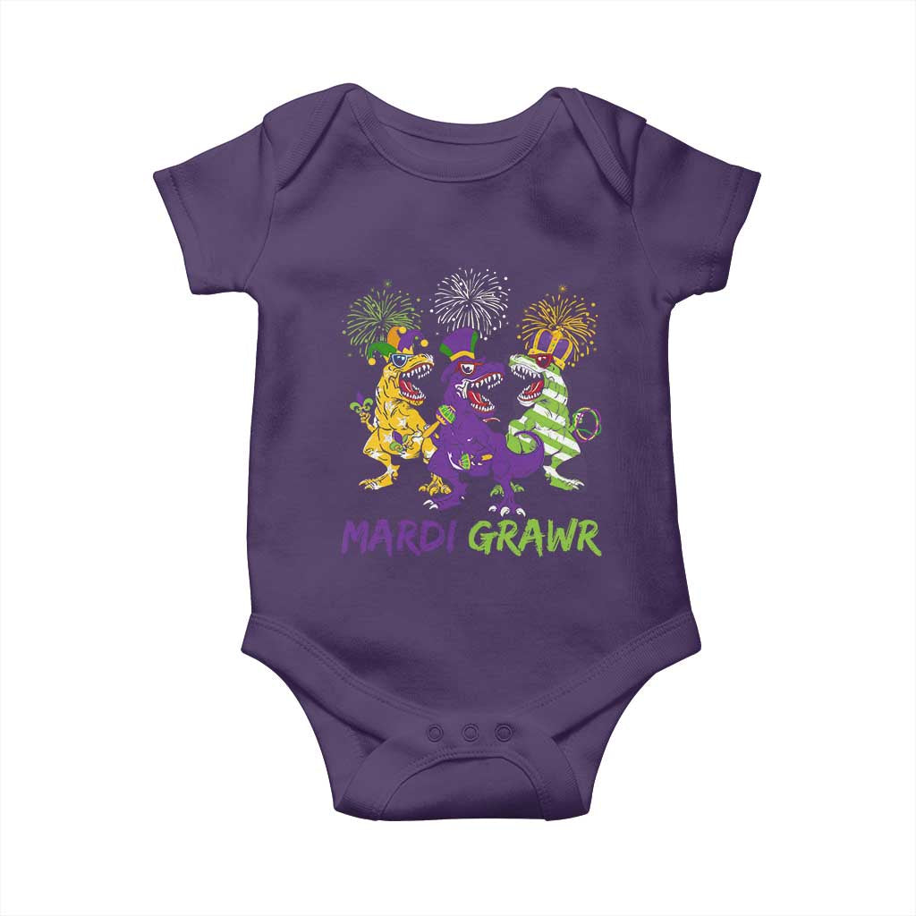 Mardi Gras Dinosaur Baby Onesie Dino Mardi Grawr Firework