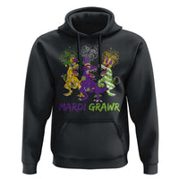 Mardi Gras Dinosaur Hoodie T-Rex Dino Mardi Grawr Firework