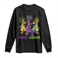 Mardi Gras Dinosaur Long Sleeve Shirt Dino Mardi Grawr Firework
