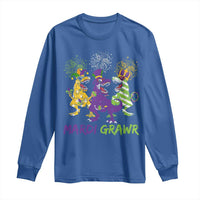 Mardi Gras Dinosaur Long Sleeve Shirt Dino Mardi Grawr Firework