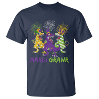 Mardi Gras Dinosaur T Shirt T-Rex Dino Mardi Grawr Firework