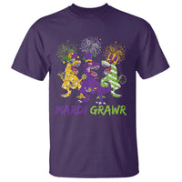 Mardi Gras Dinosaur T Shirt T-Rex Dino Mardi Grawr Firework