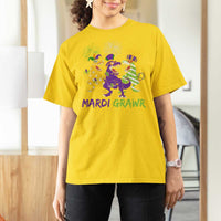 Mardi Gras Dinosaur T Shirt For Women T-Rex Dino Mardi Grawr Firework