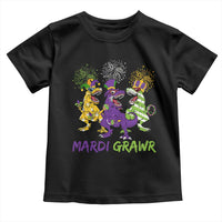 Mardi Gras Dinosaur Toddler T Shirt Dino Mardi Grawr Firework