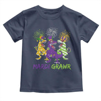 Mardi Gras Dinosaur Toddler T Shirt Dino Mardi Grawr Firework