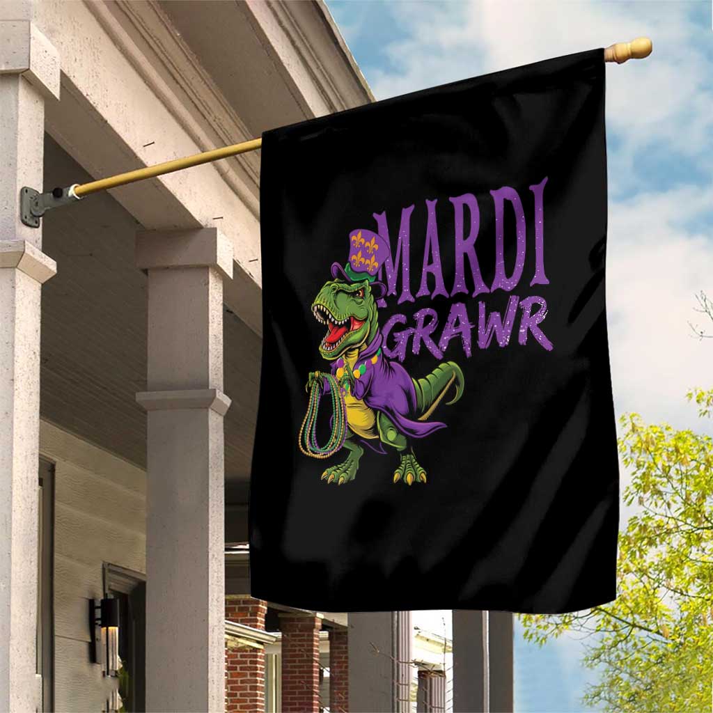 Dinosaur Mardi Gras Garden Flag Funny Meme New Orleans Party Custume Beads - Wonder Print Shop