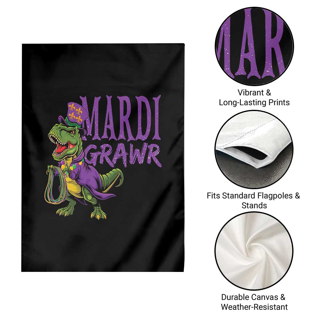 Dinosaur Mardi Gras Garden Flag Funny Meme New Orleans Party Custume Beads - Wonder Print Shop