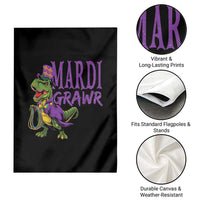 Dinosaur Mardi Gras Garden Flag Funny Meme New Orleans Party Custume Beads - Wonder Print Shop
