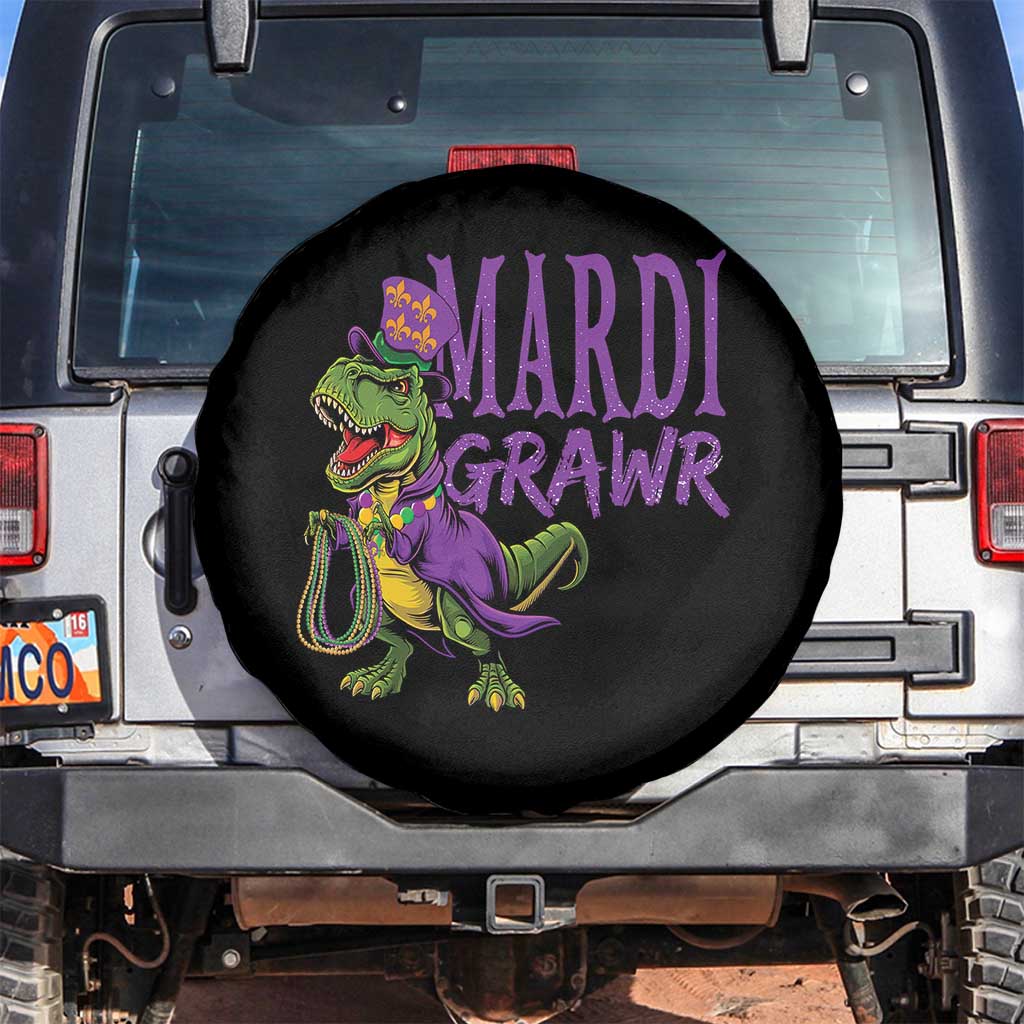 Dinosaur Mardi Gras Spare Tire Cover Funny Meme New Orleans Party Custume Beads - Wonder Print Shop