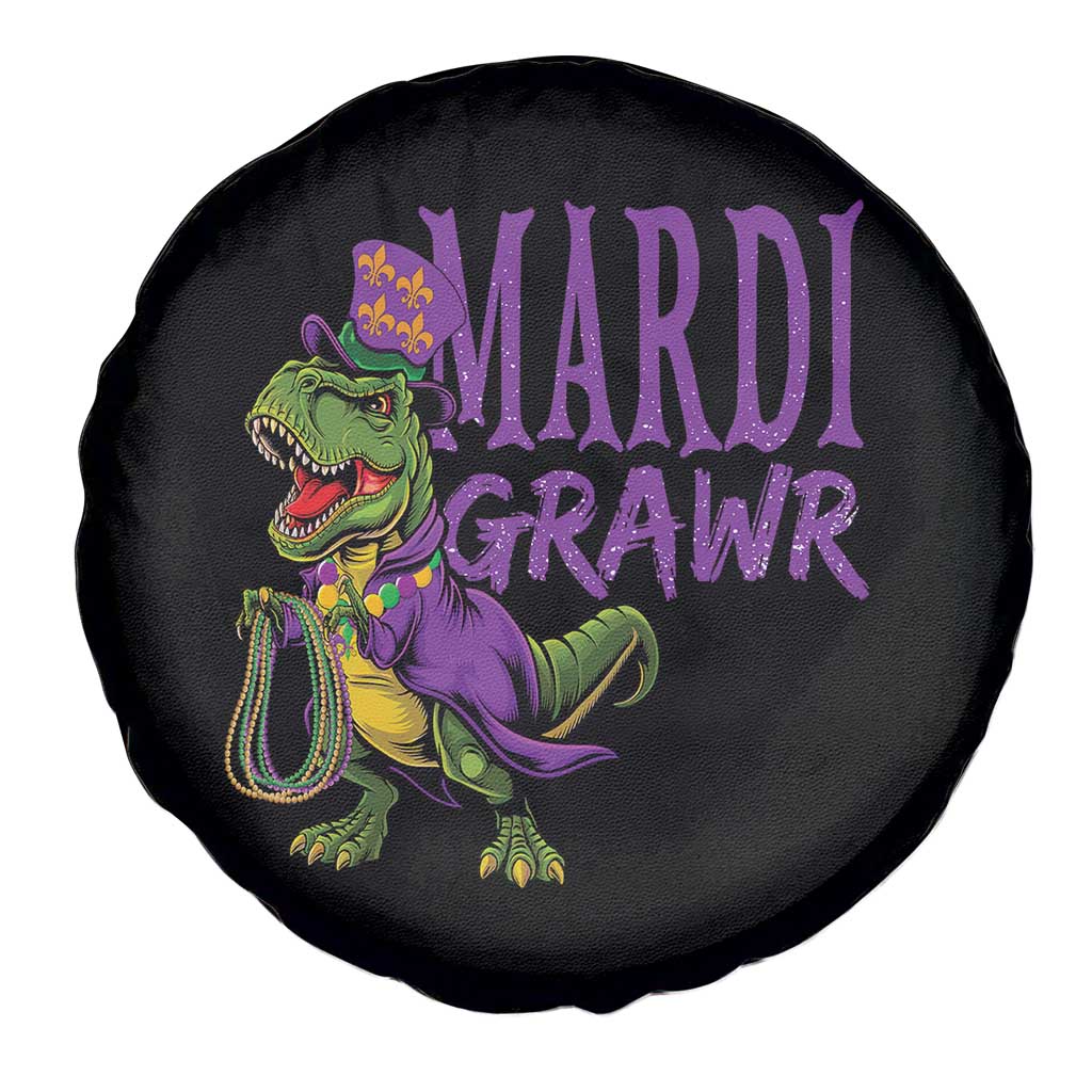 Dinosaur Mardi Gras Spare Tire Cover Funny Meme New Orleans Party Custume Beads - Wonder Print Shop