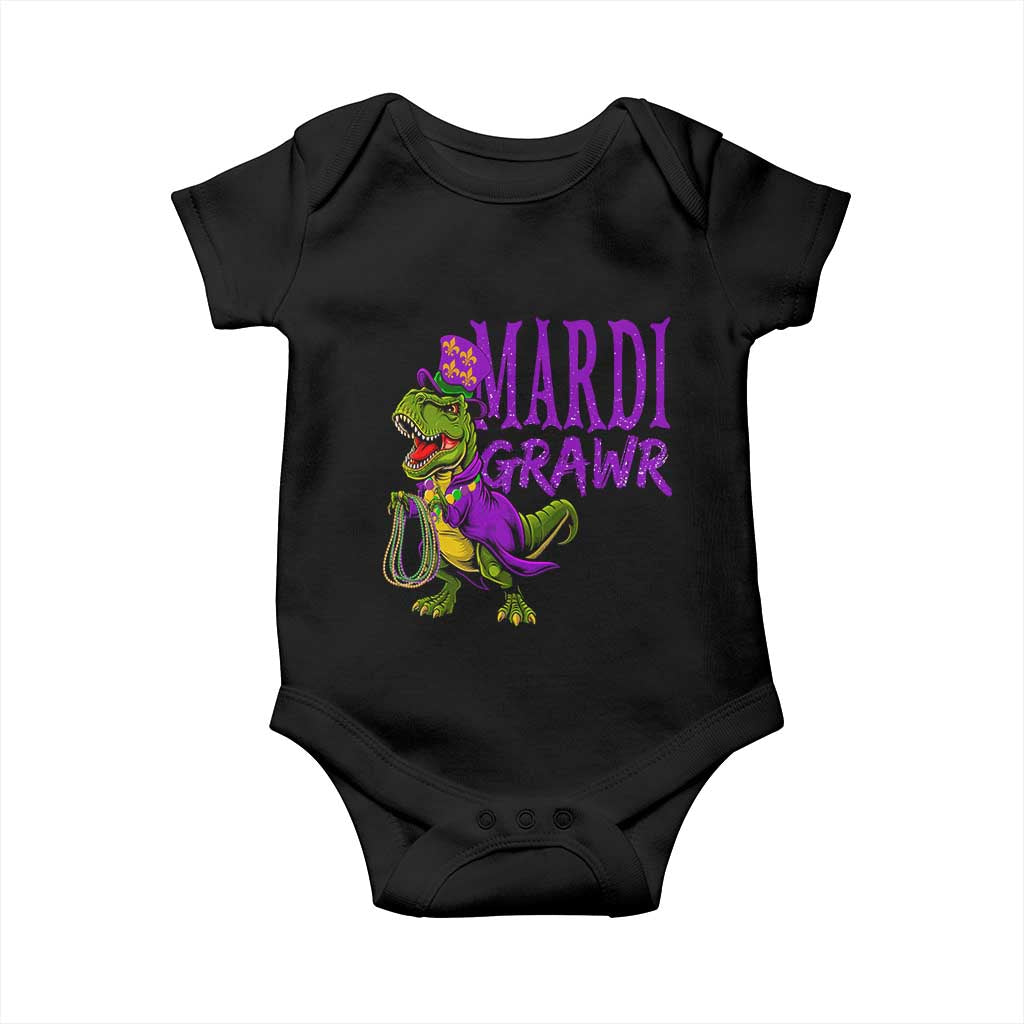 Dinosaur Mardi Gras Baby Onesie Funny Meme New Orleans Party Custume Beads - Wonder Print Shop