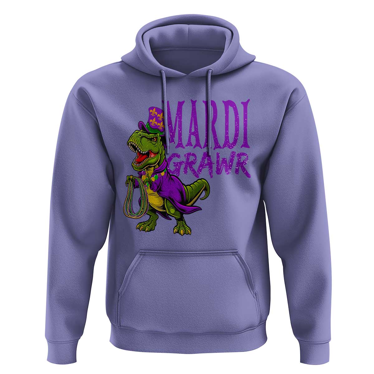 Dinosaur Mardi Gras Hoodie Funny Meme New Orleans Party Custume Beads - Wonder Print Shop