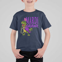 Dinosaur Mardi Gras T Shirt For Kid Funny Meme New Orleans Party Custume Beads - Wonder Print Shop