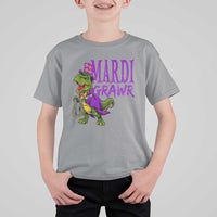 Dinosaur Mardi Gras T Shirt For Kid Funny Meme New Orleans Party Custume Beads - Wonder Print Shop