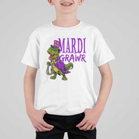 Dinosaur Mardi Gras T Shirt For Kid Funny Meme New Orleans Party Custume Beads - Wonder Print Shop